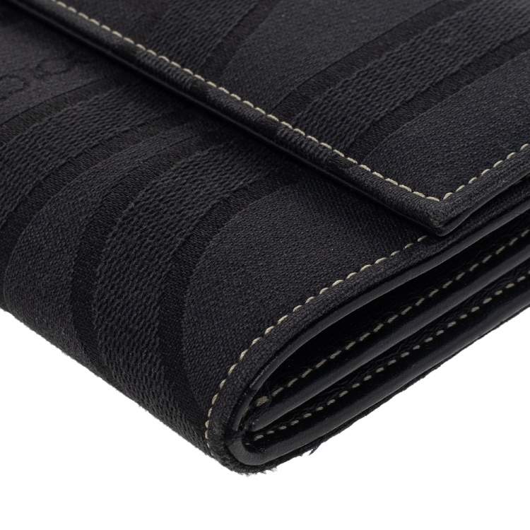 Pre Owned Dolce & Gabbana Black Jacquard Flap Continental Wallet