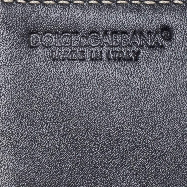 Pre Owned Dolce & Gabbana Black Jacquard Flap Continental Wallet