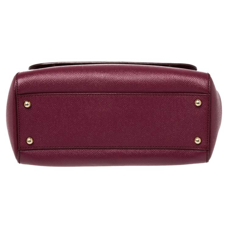 Pre Owned Dolce & Gabbana Fuchsia Leather Medium Miss Sicily Top Handle Bag