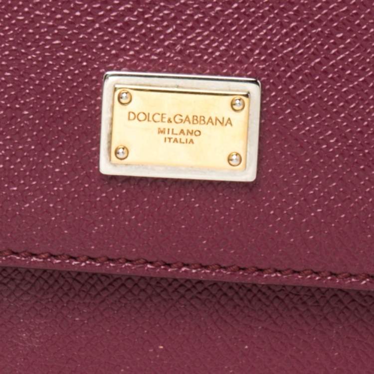 Pre Owned Dolce & Gabbana Fuchsia Leather Medium Miss Sicily Top Handle Bag