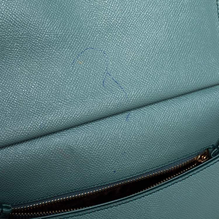 Pre Owned Dolce & Gabbana Pale Green Leather Medium Miss Sicily Bag
