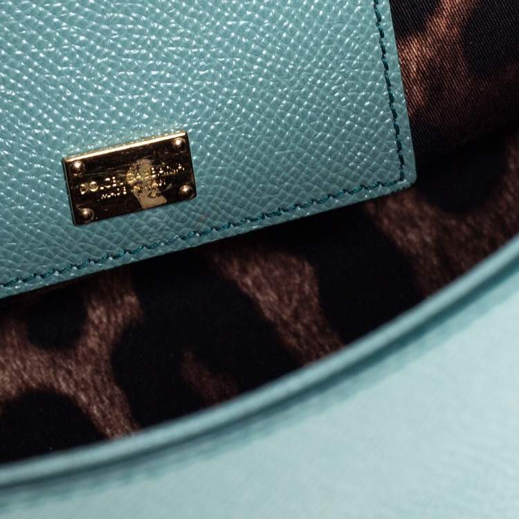 Pre Owned Dolce & Gabbana Pale Green Leather Medium Miss Sicily Bag