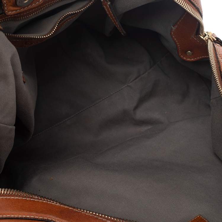Pre Owned Dolce & Gabbana Brown Leather Zip Tote
