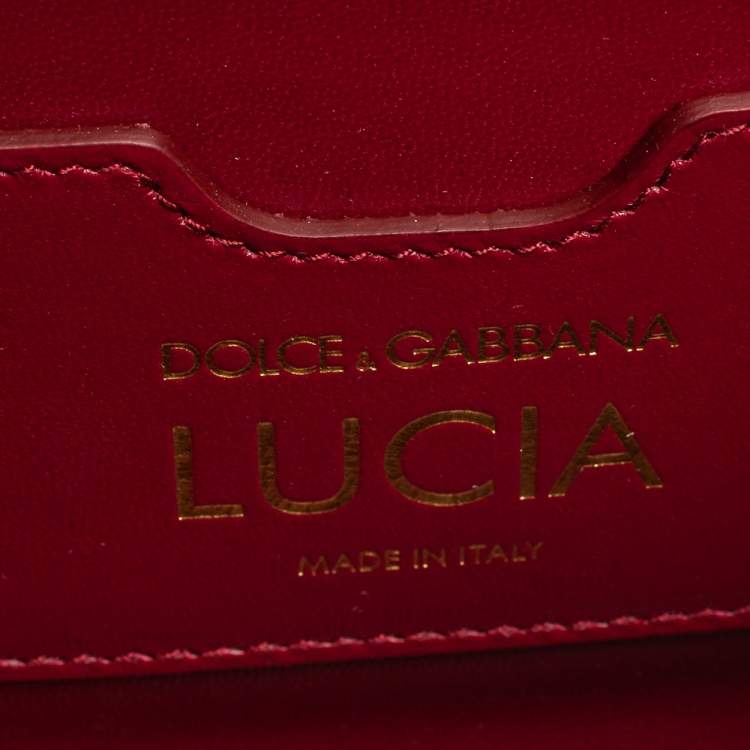 Pre Owned Dolce & Gabbana Light Blue Lizard Embossed Leather Lucia Top Handle Bag