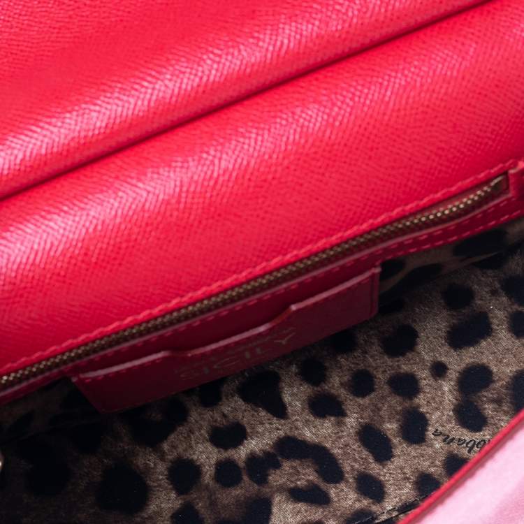 Pre Owned Dolce & Gabbana Red Leather Medium L'amore e' Bellezza Miss Sicily Top Handle Bag