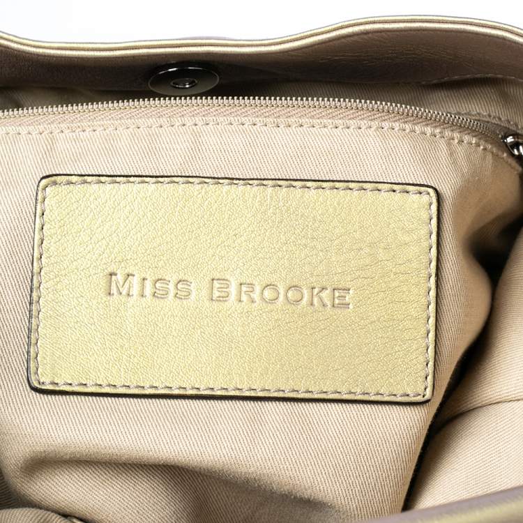 Pre Owned Dolce & Gabbana Metallic Yellow Leather Miss Brooke Hobo