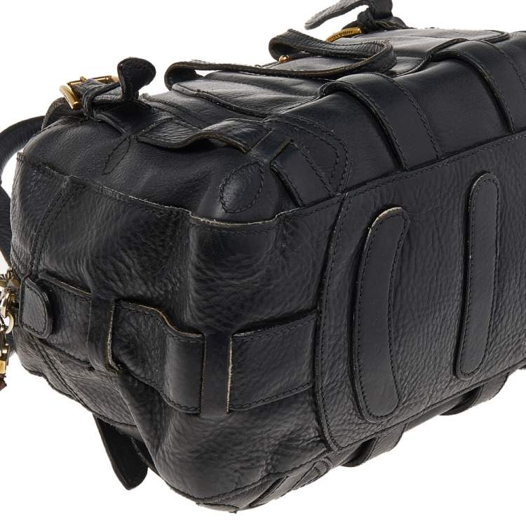 Pre Owned Dolce & Gabbana Black Leather Miss Class Satchel