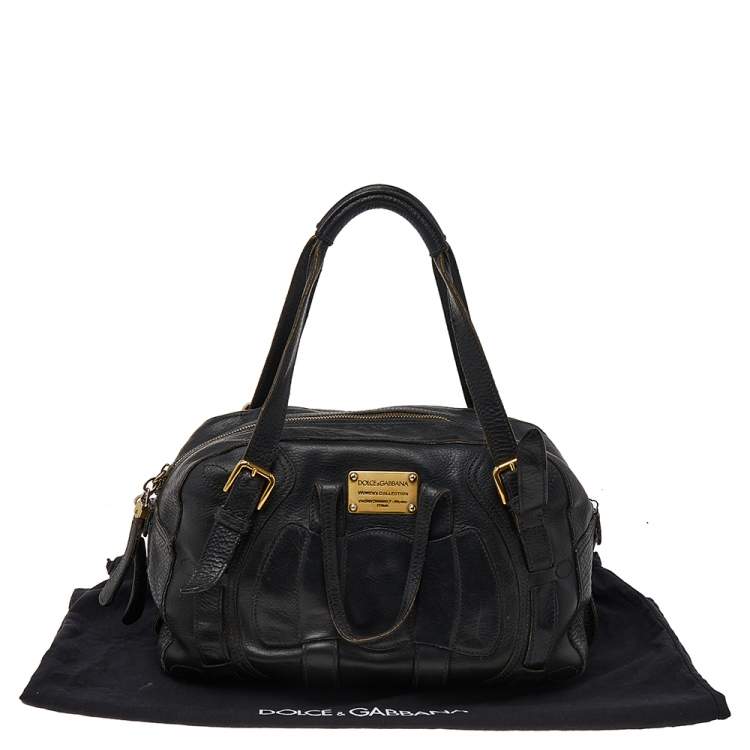 Pre Owned Dolce & Gabbana Black Leather Miss Class Satchel