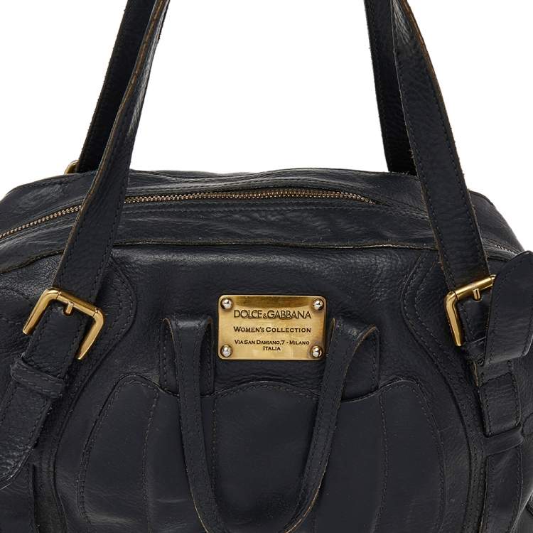 Pre Owned Dolce & Gabbana Black Leather Miss Class Satchel