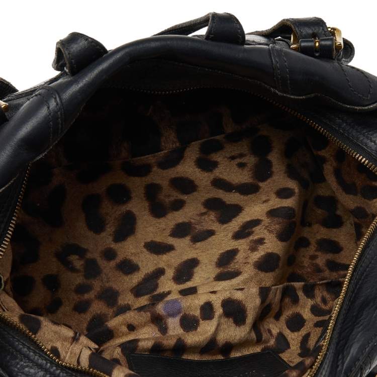 Pre Owned Dolce & Gabbana Black Leather Miss Class Satchel