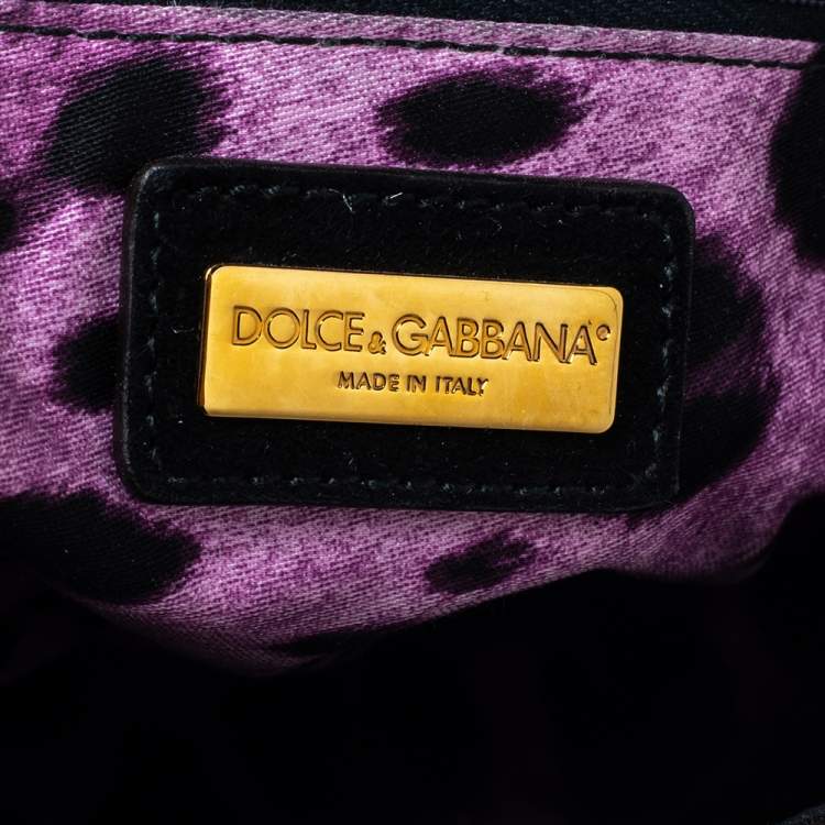Pre Owned Dolce & Gabbana Purple Eel Leather Large Miss Sicily Bag