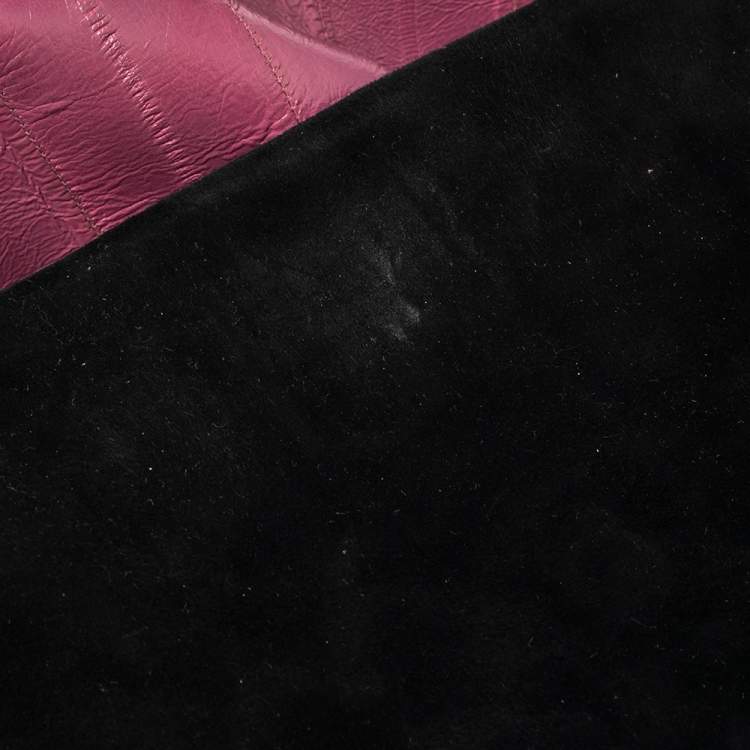 Pre Owned Dolce & Gabbana Purple Eel Leather Large Miss Sicily Bag