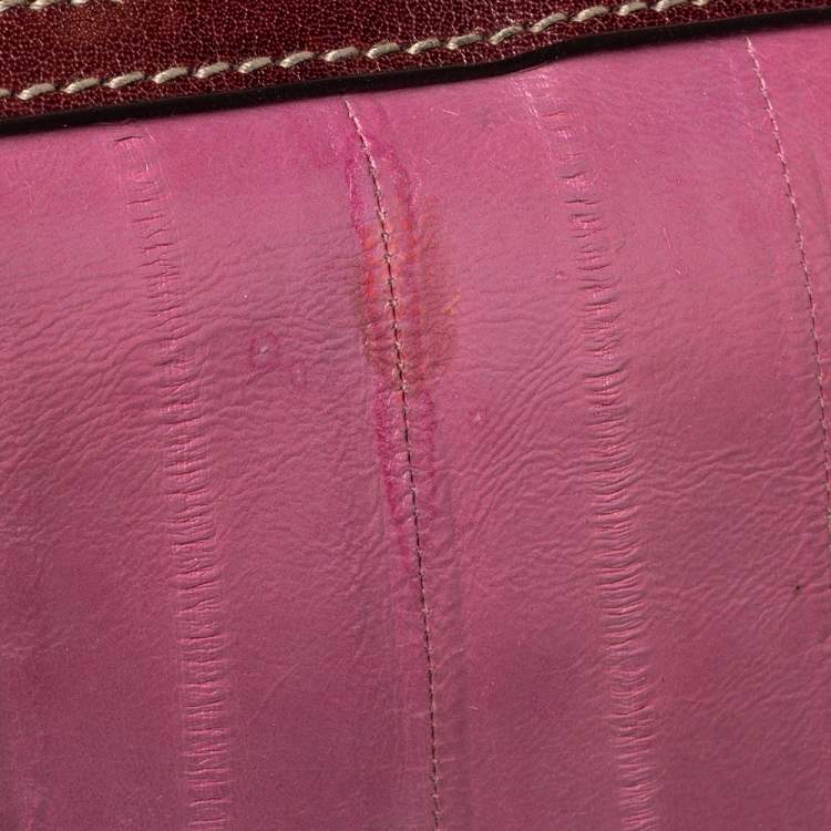 Pre Owned Dolce & Gabbana Purple Eel Leather Large Miss Sicily Bag