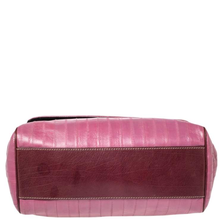 Pre Owned Dolce & Gabbana Purple Eel Leather Large Miss Sicily Bag