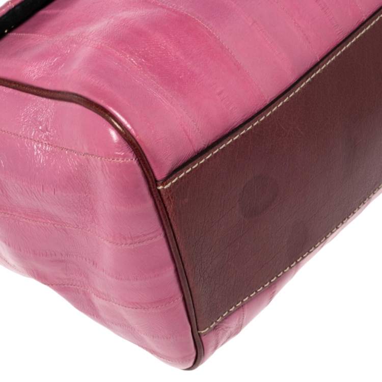 Pre Owned Dolce & Gabbana Purple Eel Leather Large Miss Sicily Bag