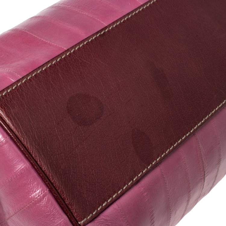 Pre Owned Dolce & Gabbana Purple Eel Leather Large Miss Sicily Bag