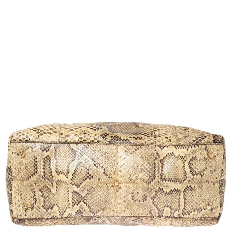 Pre Owned Dolce & Gabbana Beige Python Megan Dome Satchel