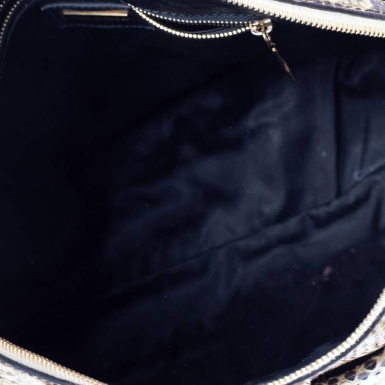 Pre Owned Dolce & Gabbana Beige Python Megan Dome Satchel