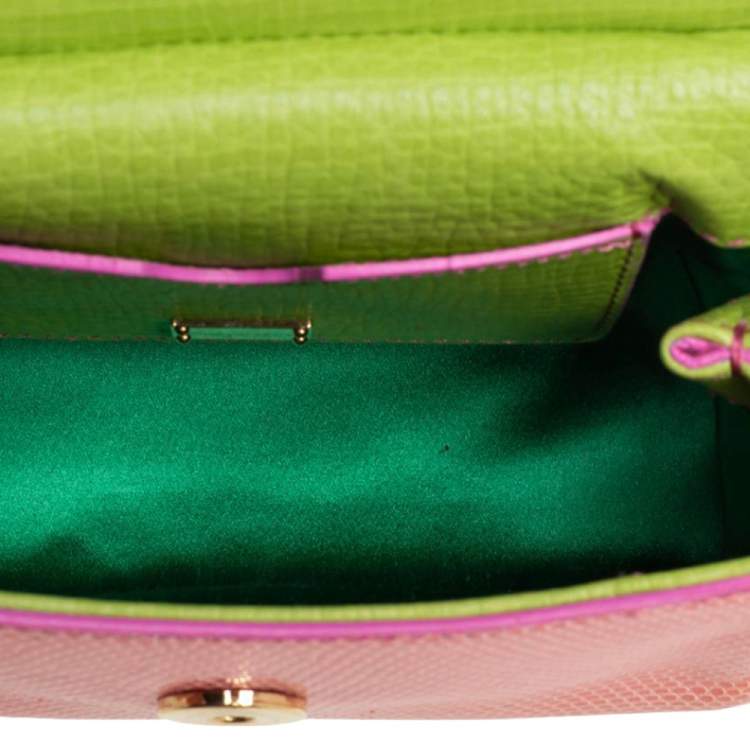Pre Owned Dolce & Gabbana Multicolor Crocodile,Lizard and Python Mini Miss Sicily Top Handle Bag