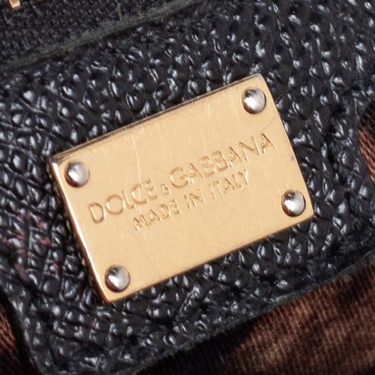 Pre Owned Dolce & Gabbana Black Leather Medium Miss Sicily Top Handle Bag