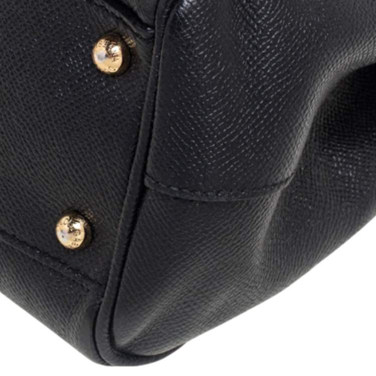 Pre Owned Dolce & Gabbana Black Leather Medium Miss Sicily Top Handle Bag