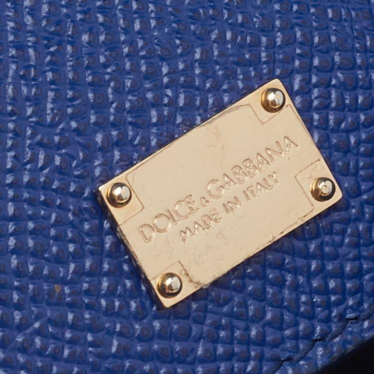 Pre Owned Dolce & Gabbana Blue Leather Micro Miss Sicily Top Handle Bag