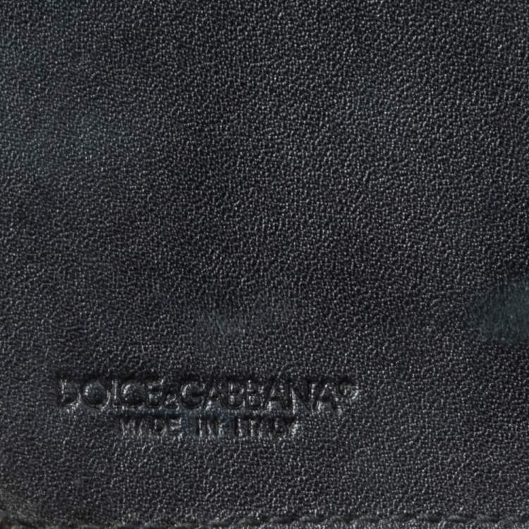 Pre Owned Dolce & Gabbana Brown Leopard Print Patent Leather Zip Around Organizer Wallet