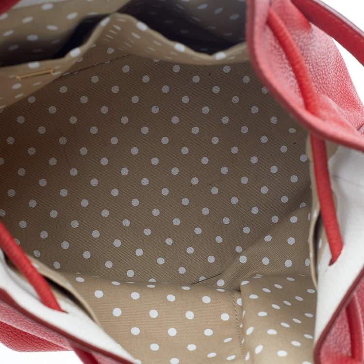 Pre Owned Dolce & Gabbana Red Leather Claudia Drawstring Bucket Bag