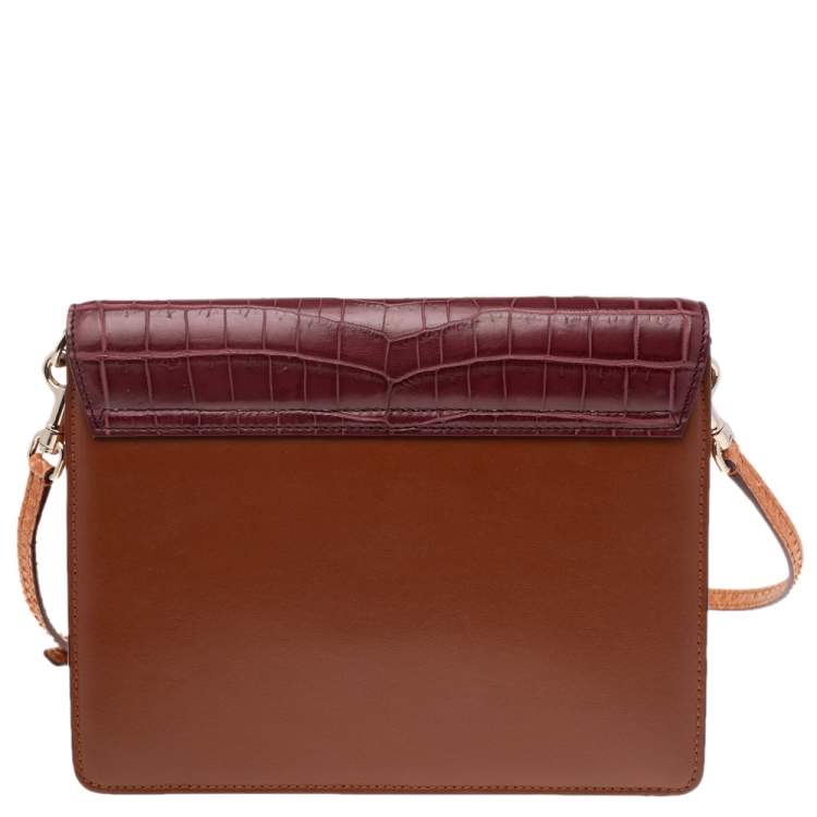 Pre Owned Dolce & Gabbana Multicolor Crocodile Leather And Python Lucia Shoulder Bag
