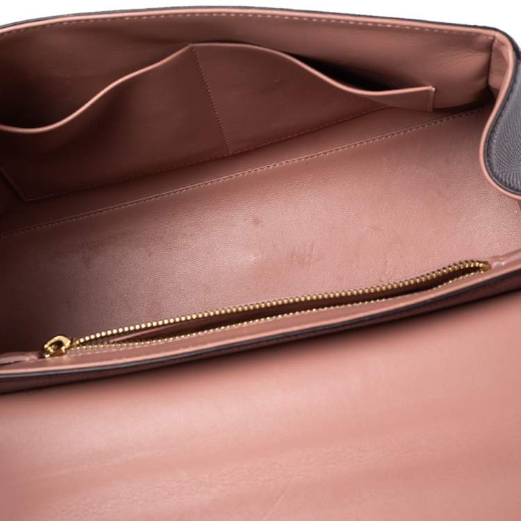 Pre Owned Dolce & Gabbana Burgundy Lizard Embossed Leather Medium Lucia Top Handle Bag