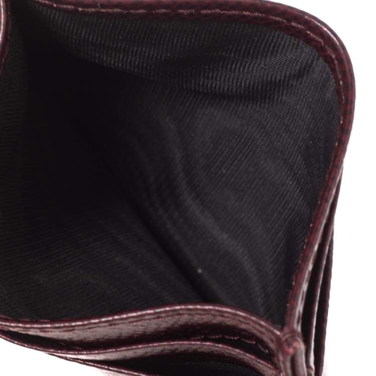 Pre Owned Dolce and Gabbana Burgundy Leather Card Holder