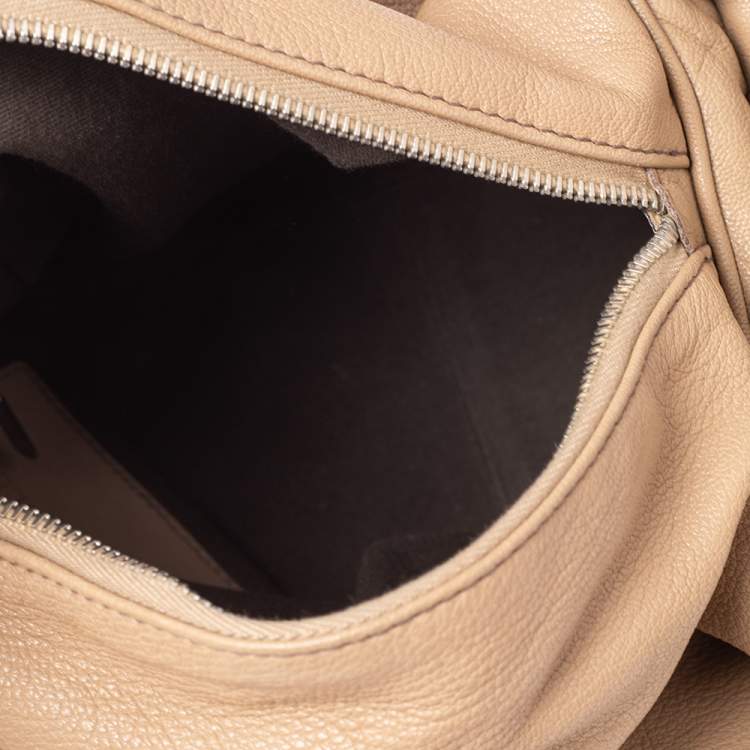 Pre Owned Dolce & Gabbana Beige Leather Miss Double Boston Bag