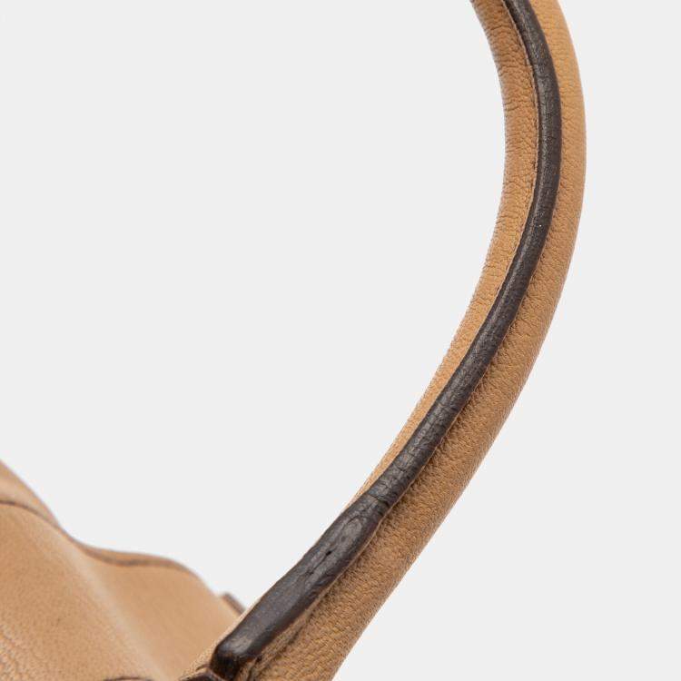 Pre Owned Dolce & Gabbana Beige Leather Miss Double Boston Bag