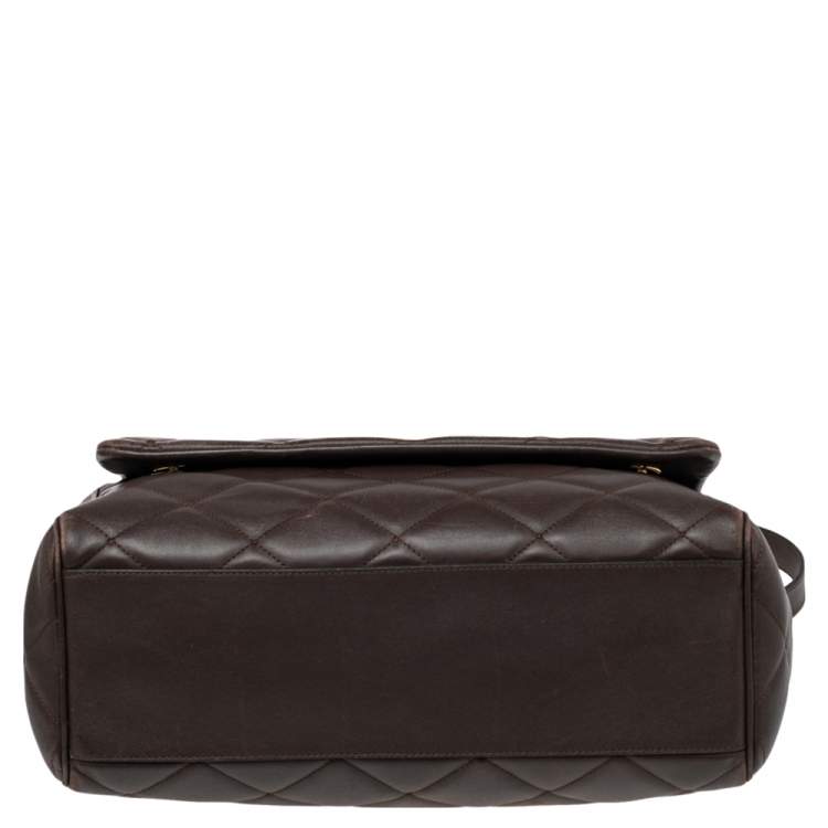 Pre Owned Dolce & Gabbana Brown Quilted Leather Miss Kate Shoulder Bag