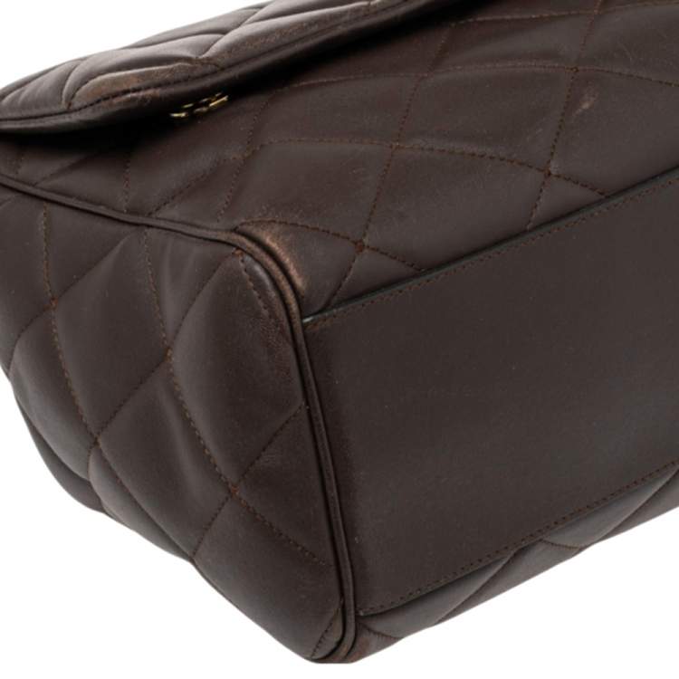 Pre Owned Dolce & Gabbana Brown Quilted Leather Miss Kate Shoulder Bag
