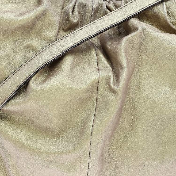 Pre Owned Dolce & Gabbana Gold Leather Miss Night And Day Hobo