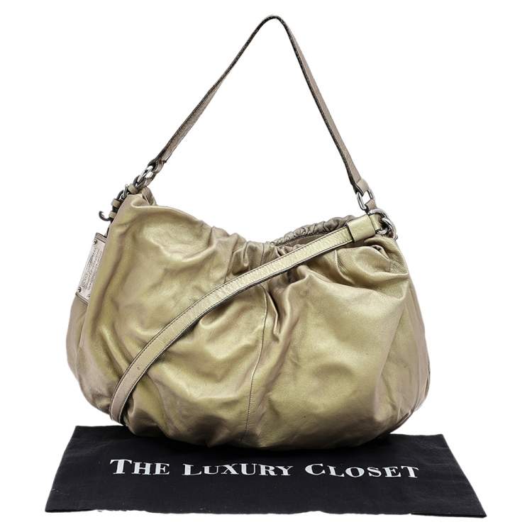 Pre Owned Dolce & Gabbana Gold Leather Miss Night And Day Hobo