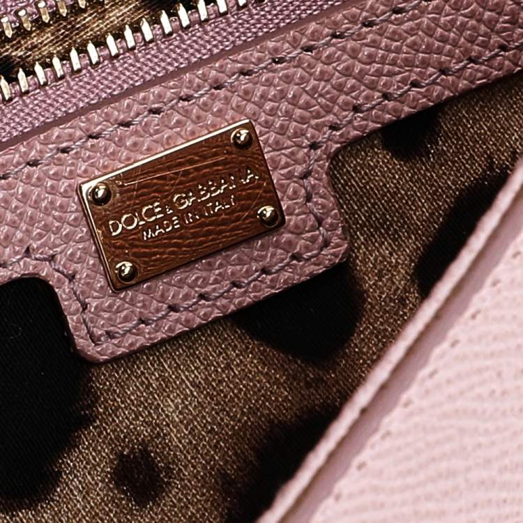 Pre Owned Dolce & Gabbana Pink Leather Large Miss Sicily Top Handle Bag
