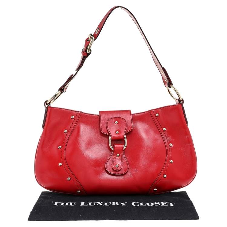 Pre Owned Dolce & Gabbana Red Leather Hobo