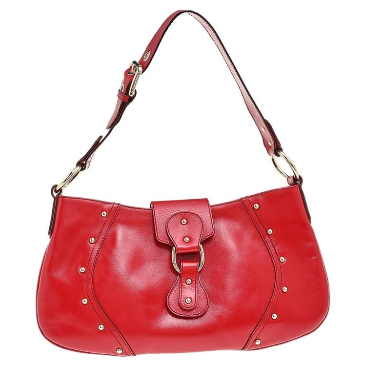 Pre Owned Dolce & Gabbana Red Leather Hobo