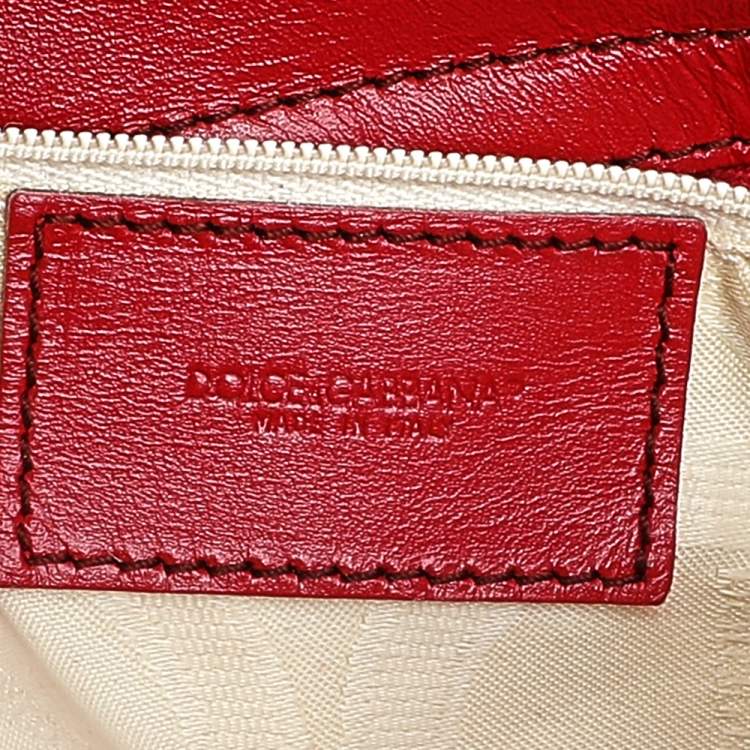 Pre Owned Dolce & Gabbana Red Leather Hobo