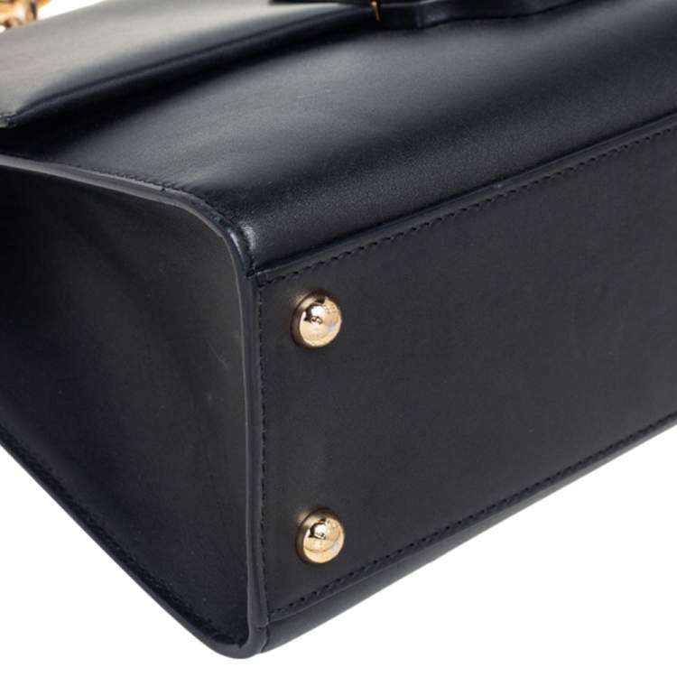 Pre Owned Dolce & Gabbana Black Leather Large Lucia Shoulder Bag