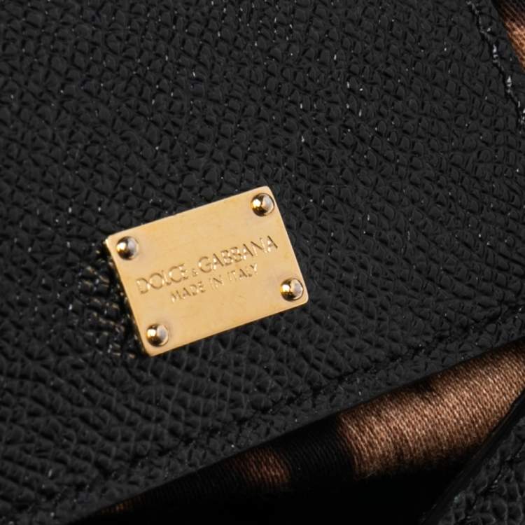 Pre Owned Dolce & Gabbana Black Leather Medium Miss Sicily Top Handle Bag