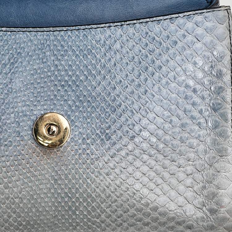Pre Owned Dolce & Gabbana Multicolor Crocodile Leather And Python Limited Edition Small Miss Sicily Top Handle Bag