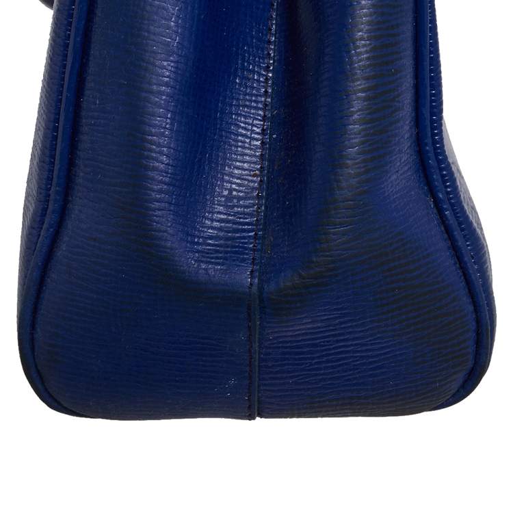 Pre Owned Dolce & Gabbana Blue Leather Medium Miss Sicily Top Handle Bag
