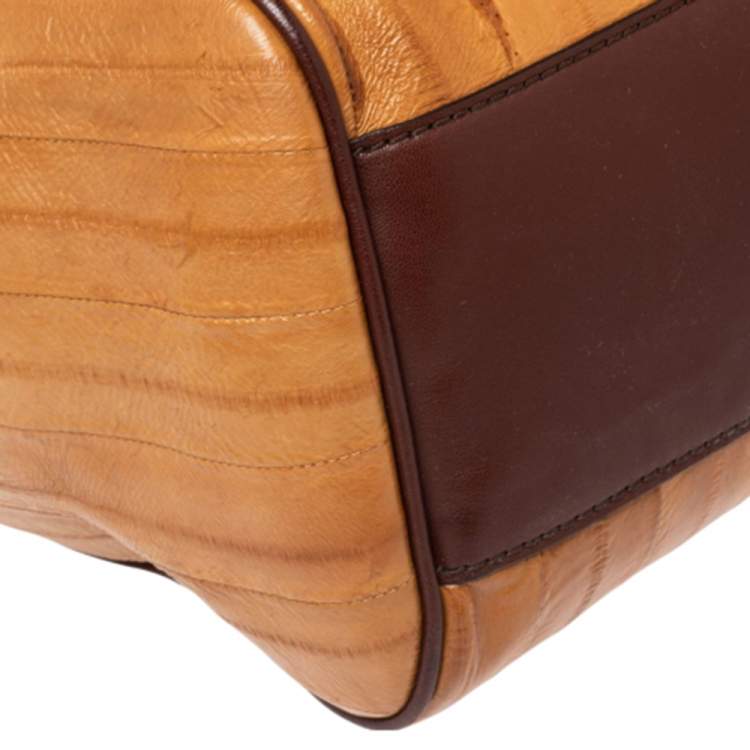 Pre Owned Dolce & Gabbana Tan Eel Leather Miss Sicily Top Handle Bag