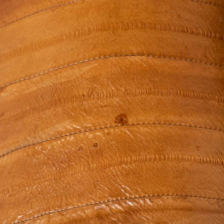 Pre Owned Dolce & Gabbana Tan Eel Leather Miss Sicily Top Handle Bag