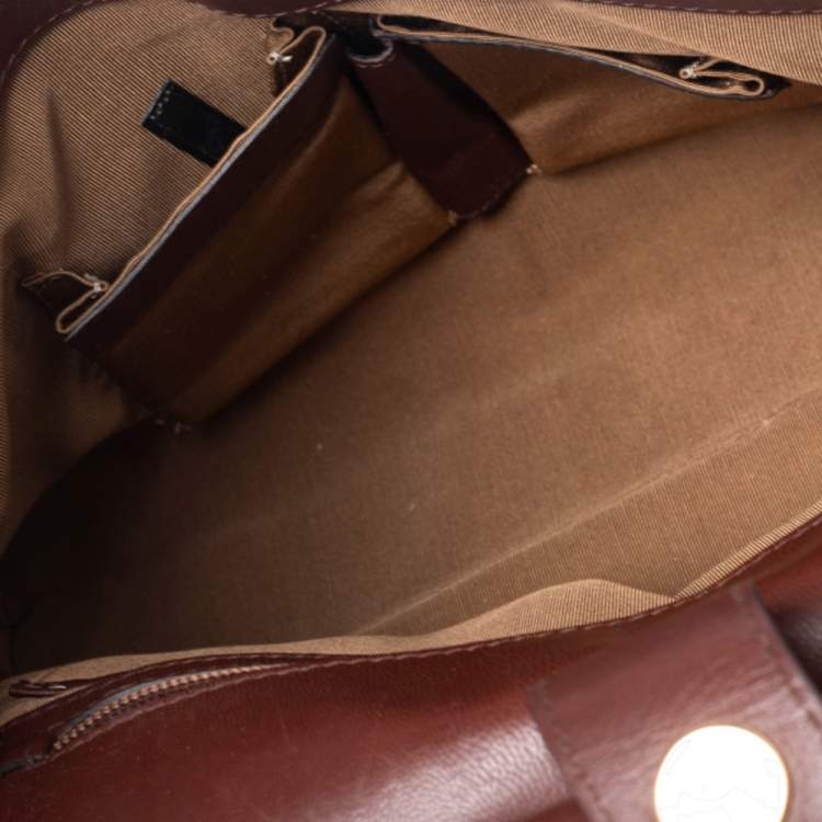 Pre Owned Dolce & Gabbana Tan Eel Leather Miss Sicily Top Handle Bag
