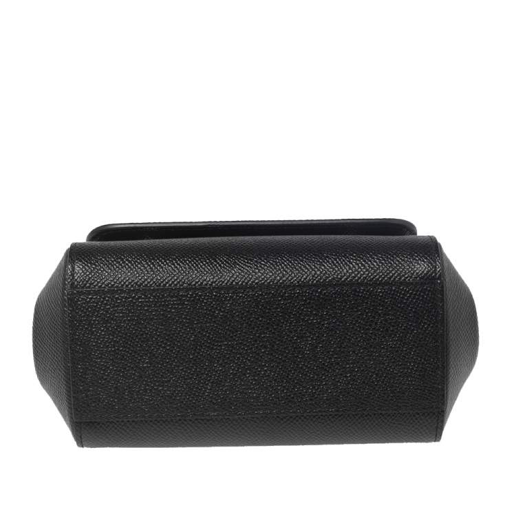 Pre Owned Dolce & Gabbana Black Leather Mini Miss Sicily Top Handle Bag