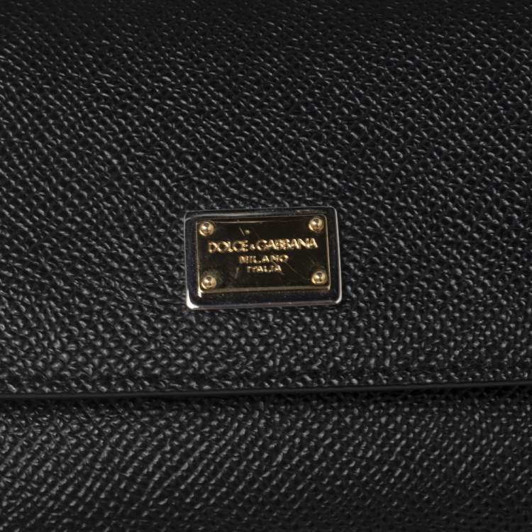 Pre Owned Dolce & Gabbana Black Leather Mini Miss Sicily Top Handle Bag